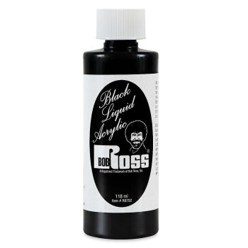 Bob Ross Black Liquid Acrylic Basecoat 4oz (118ml) Bottle