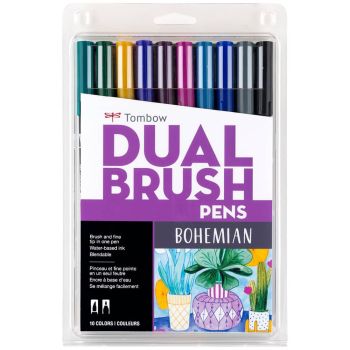 Tombow Dual Brush Pen Set of 10 Bohemian Colors