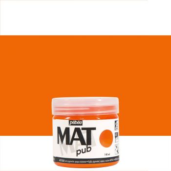 Pebeo Acrylic Mat Pub 140ml - Bright Orange