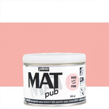 Pebeo Acrylic Mat Pub 500ml - Bright Pink