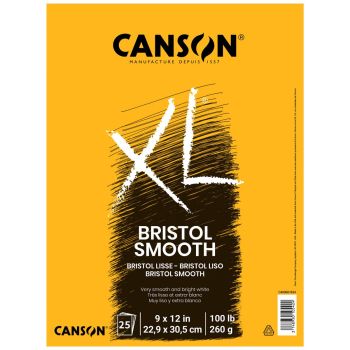 XL Bristol Smooth (25 Sheets - Tape Bound)	9X12 In