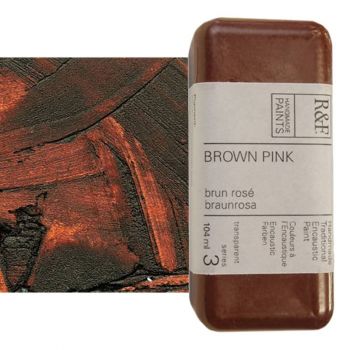 R&F Encaustic Handmade Paint 104 ml Block - Brown Pink