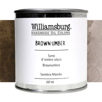 Williamsburg Handmade Oil Paint - Brown Umber, 237ml Can