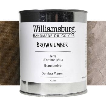 Williamsburg Handmade Oil Paint - Brown Umber, 473ml Can