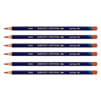 Derwent Inktense Pencil Box of 6 No. 0260 - Burnt Orange