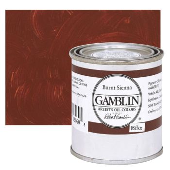 Gamblin Artists Oil - Burnt Sienna, 16oz Can