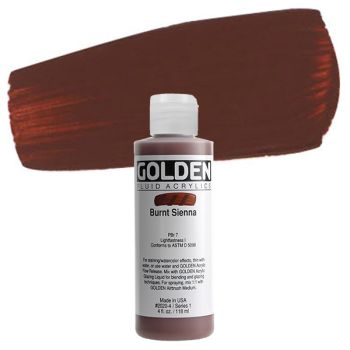 GOLDEN Fluid Acrylics Burnt Sienna 4 oz