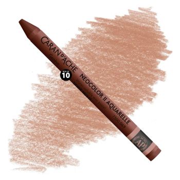 Caran d'Ache Neocolor II Water-Soluble Wax Pastels - Burnt Sienna, No. 069 (Box of 10)