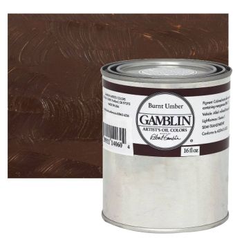 Gamblin Artist's Oil Color 16 oz Can - Burnt Umber
