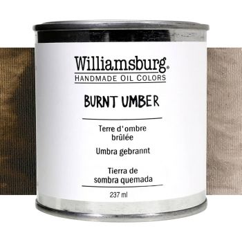 Williamsburg Handmade Oil Paint - Burnt Umber, 237ml Can