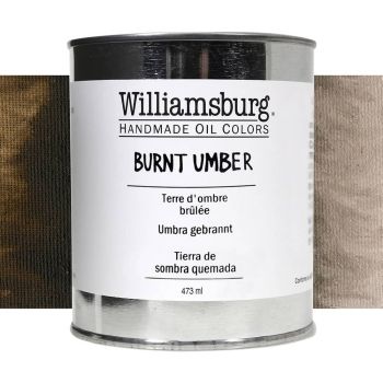 Williamsburg Handmade Oil Paint - Burnt Umber, 473ml Can