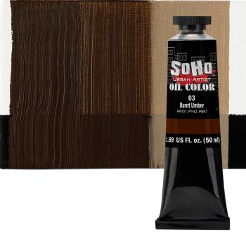 SoHo Artist Oil Color Burnt Umber 50ml Tube 