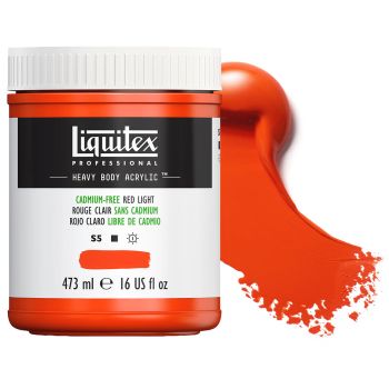 Liquitex Heavy Body Acrylic - Cadmium-Free Red Light, 16oz Jar