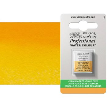 Winsor & Newton Cadmium-Free Yellow Deep Professional Watercolor Half Pan
