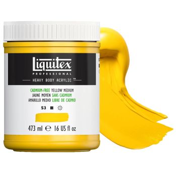 Liquitex Professional Heavy Body Acrylic - Cadmium-Free Yellow Medium, 16oz Jar