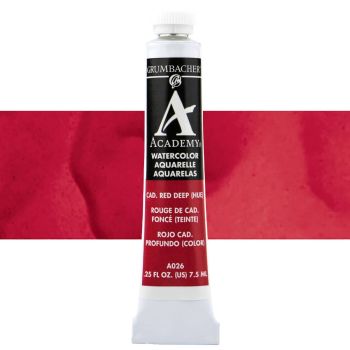 Grumbacher Cadmium Red Deep Hue Academy Watercolor 7.5 ml Tube