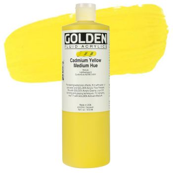 GOLDEN Fluid Acrylics Cadmium Yellow Medium Hue 16 oz