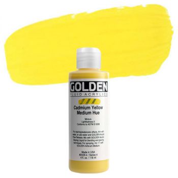 GOLDEN Fluid Acrylics Cadmium Yellow Medium Hue 4 oz