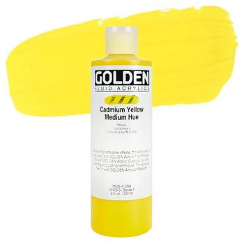 GOLDEN Fluid Acrylics Cadmium Yellow Medium Hue 8 oz