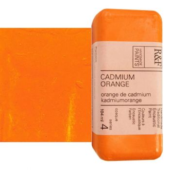 R&F Encaustic Handmade Paint 104 ml Block - Cadmium Orange
