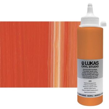 LUKAS CRYL Studio Acrylic Paint - Cadmium Orange Hue, 250ml Bottle