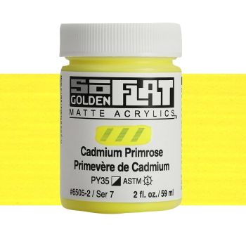 GOLDEN SoFlat Matte Acrylic - Cadmium Primrose, 2oz Jar