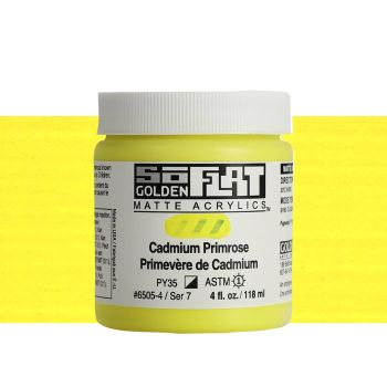 GOLDEN SoFlat Matte Acrylic - Cadmium Primrose, 4oz Jar