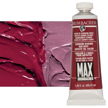 MAX Water-Mixable Oil Color 37 ml Tube - Cadmium Red Deep