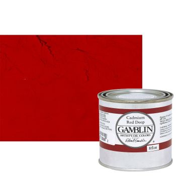Gamblin Artist's Oil Color 8 oz Can - Cadmium Red Deep