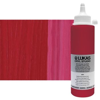 LUKAS CRYL Studio Acrylic Paint - Cadmium Red Deep Hue, 250ml Bottle