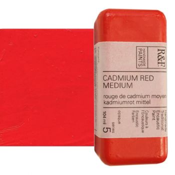 R&F Encaustic Handmade Paint 104 ml Block - Cadmium Red Medium
