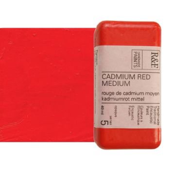 R&F Encaustic Handmade Paint 40 ml Block - Cadmium Red Medium
