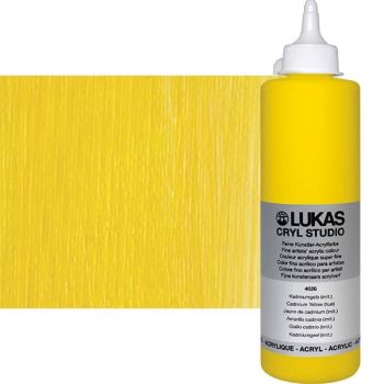 LUKAS CRYL Studio Acrylic Paint - Cadmium Yellow Hue, 500ml Bottle