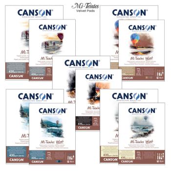 Canson Mi-Teintes Velvet Pastel Paper Pads, 12 sheets