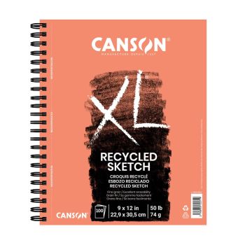XL Recycled Sketch Pad (100 Sheets - Side Spiral Bound)	9X12 In