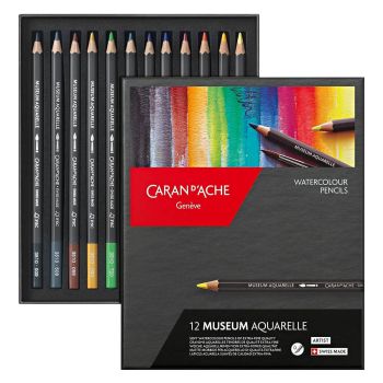 Caran d'Ache 12 Color Set Museum Aquarelle Artist Pencils