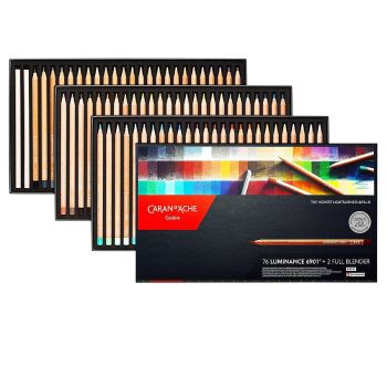 Caran d'Ache Luminance 6901 Set of 76 Colored Pencils + 2 Blender Sticks
