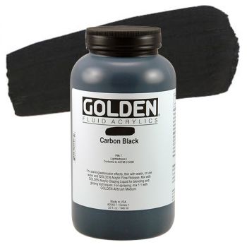GOLDEN Fluid Acrylics Carbon Black 32 oz