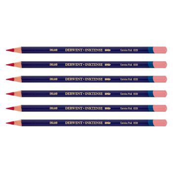 Derwent Inktense Pencil Box of 6 No. 0520 - Carmine Pink 