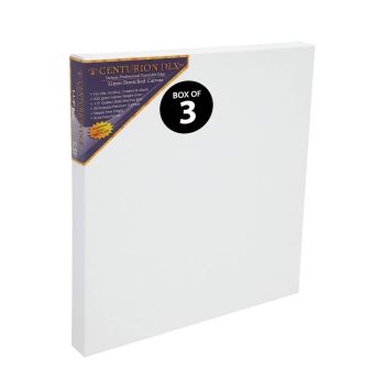 Centurion DLX Acrylic Primed Linen 12"x12" Stretched Canvas, 1-1/2" Deep (Box of 3)