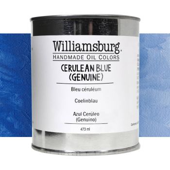 Williamsburg Handmade Oil Paint - Cerulean Blue Genuine, 473ml Can