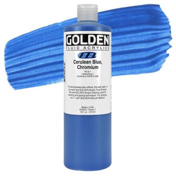 GOLDEN Fluid Acrylics Cerulean Blue Chromium 16 oz