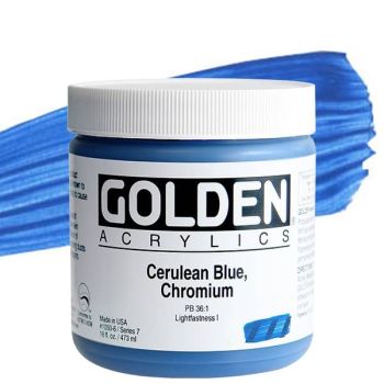 GOLDEN Heavy Body Acrylics - Cerulean Blue Chromium, 16oz Jar