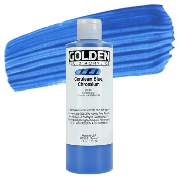 GOLDEN Fluid Acrylics Cerulean Blue Chromium 8 oz