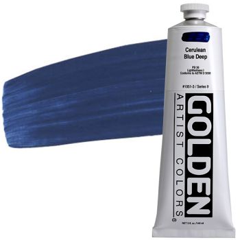 GOLDEN Heavy Body Acrylics - Cerulean Blue Deep, 5oz Tube