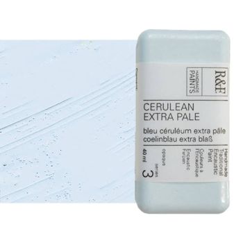 R&F Encaustic Handmade Paint 40 ml Block - Cerulean Extra Pale 