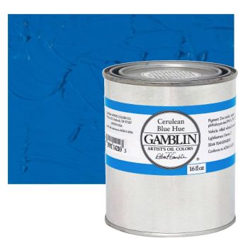 Gamblin Artist's Oil Color 16 oz Can - Cerulean Blue Hue