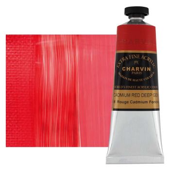 Charvin Extra Fine Artists Acrylic Cadmium Red Deep Genuine 150ml