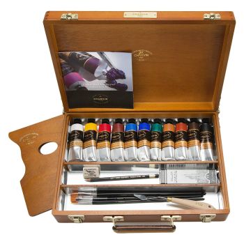 Charvin Extra-Fine Artist Acrylics, Wood Box Set of 11 - 60ml Assorted Colors