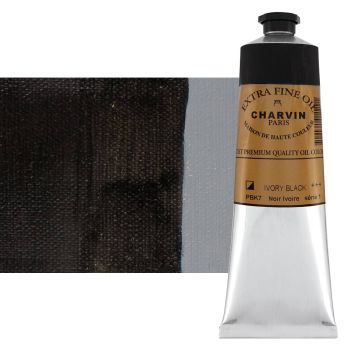 Ivory Black 150 ml - Charvin Professional Oil Paint Extra Fine 